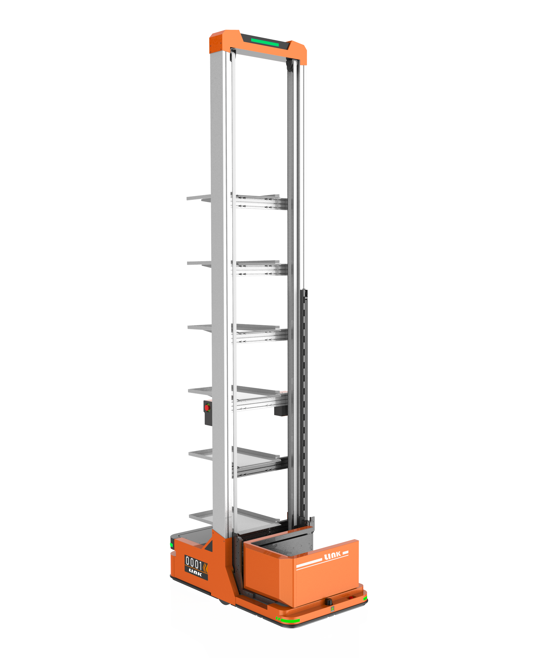 二维码导航夹抱式料箱AGV6层